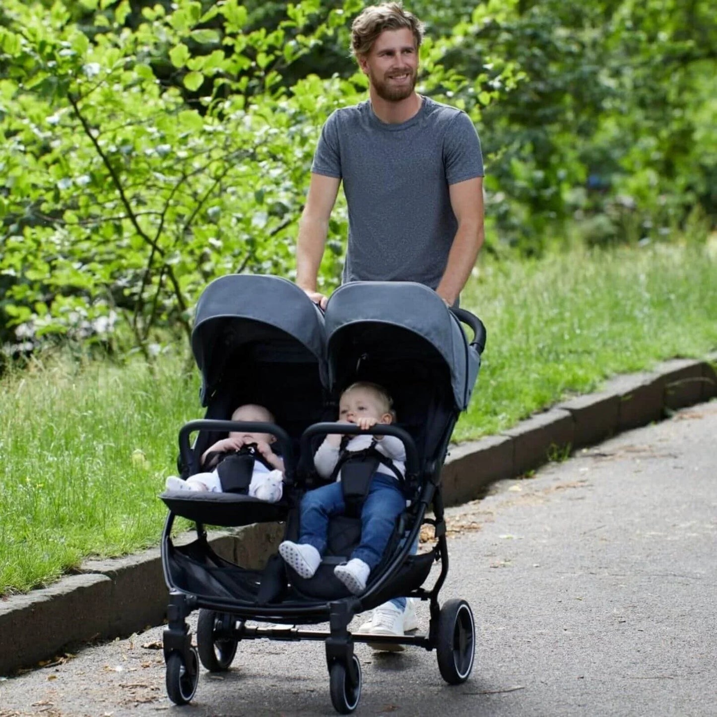 Ickle Bubba Venus Double Stroller - Black