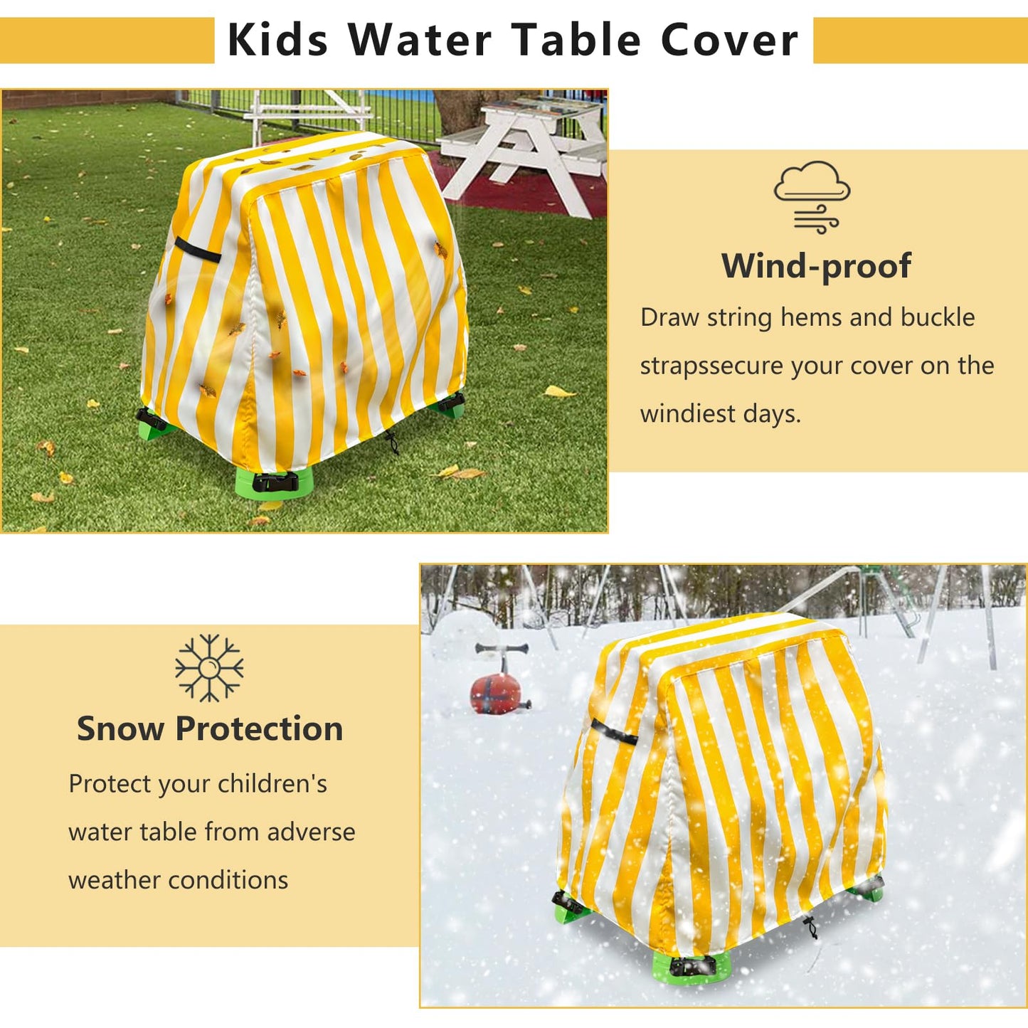 Aacabo Kids Water Table Cover – Waterproof, Dust-Proof Outdoor Cover 41x25x33