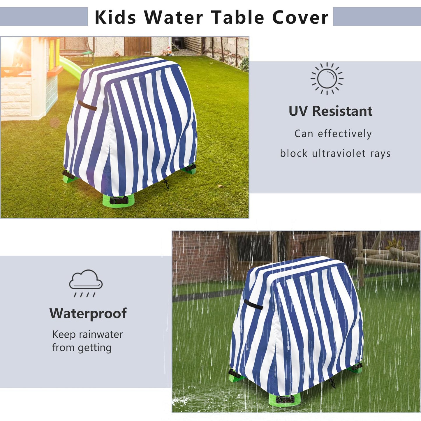 Aacabo Kids Water Table Cover – Waterproof, Dust-Proof Outdoor Cover for Rain Showers & UV Protection