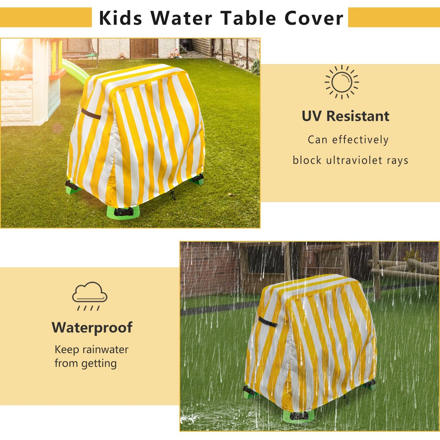 Aacabo Kids Water Table Cover – Waterproof, Dust-Proof Outdoor Cover 41x25x33