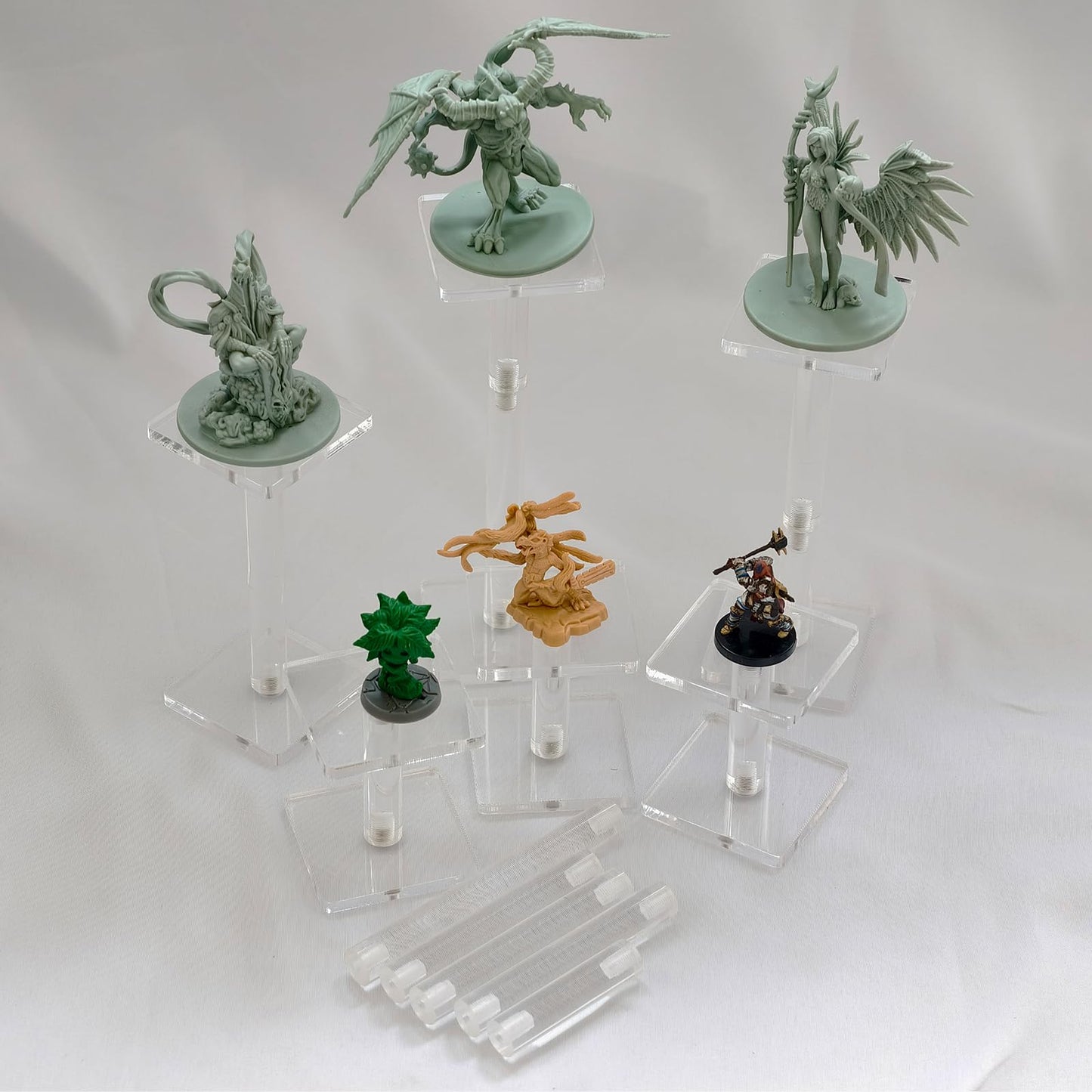 AAiphuwew 6pcs Combat Risers for Flying Miniatures – Adjustable Height Platforms