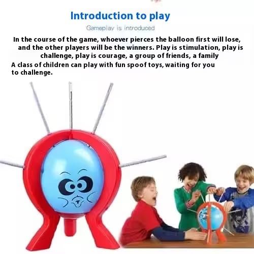 AALFA Balloon Blast Party Game Set – Family Tabletop Fun with 10 Balloons, 9 Sticks, Dice, Stand, Red Frame