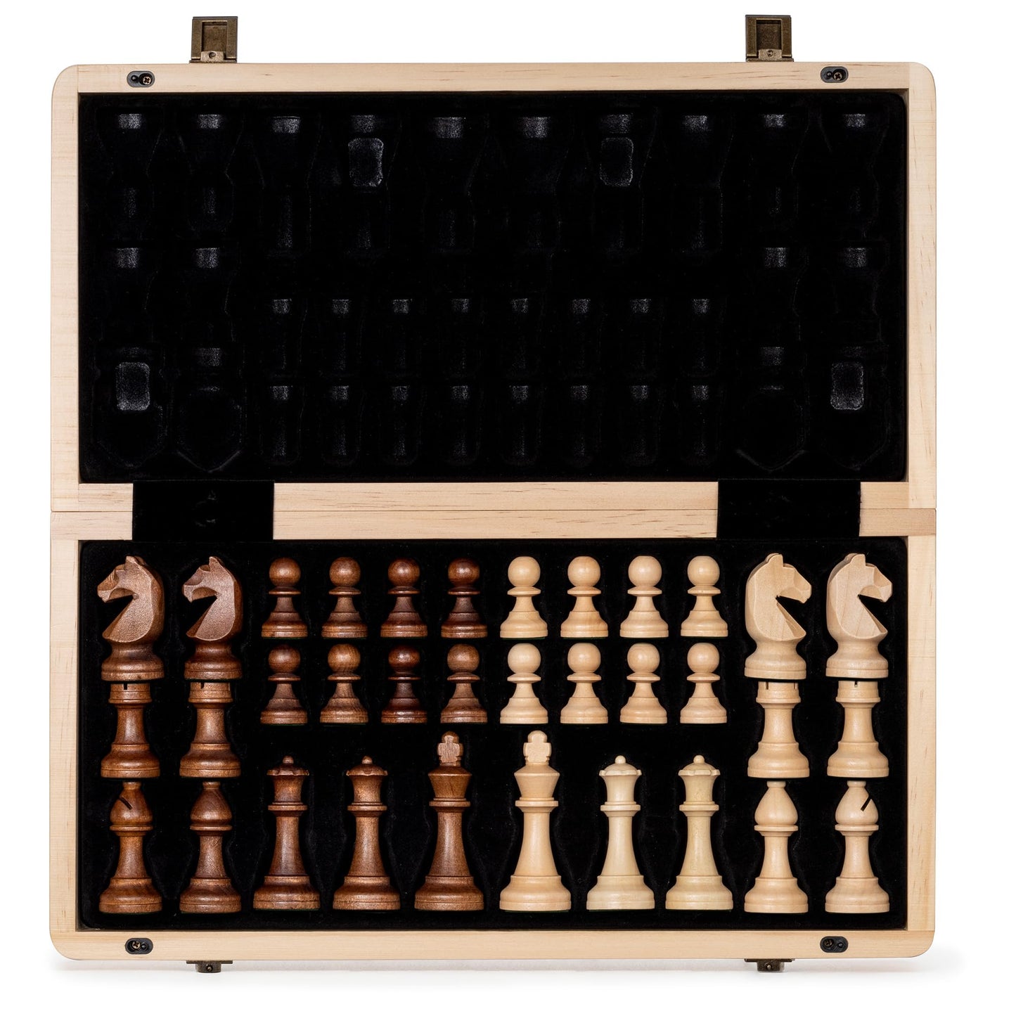 A&A 15-Inch Foldable Wooden Magnetic Chess Set with 3-Inch Staunton King