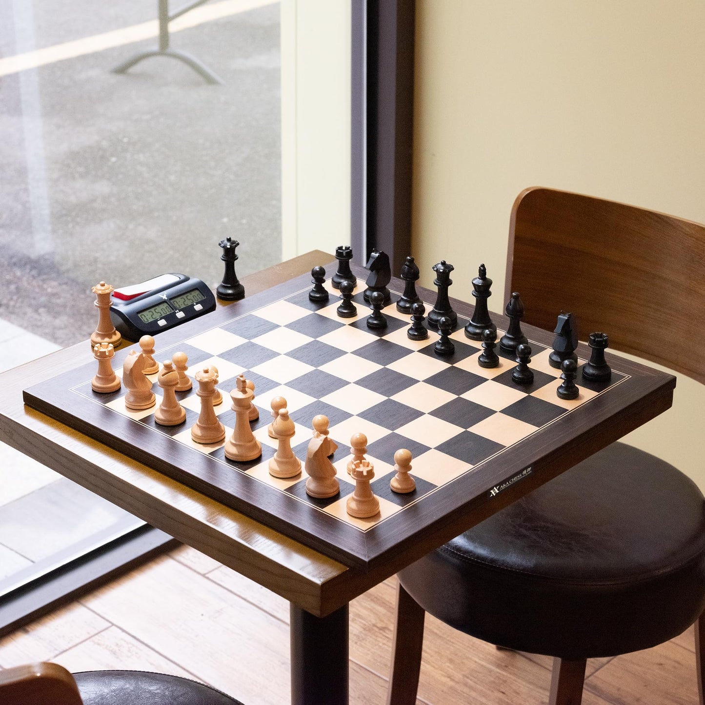 A&A 18.875-Inch Professional Wooden Tournament Chess Board | African Palisander & Maple Inlay | 2-Inch Squares