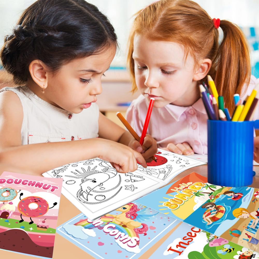 Aannanl 24 Mini Coloring Books – 24 Themed Books for Kids Ages 2–8 (24-A) | Bulk Gift Pack