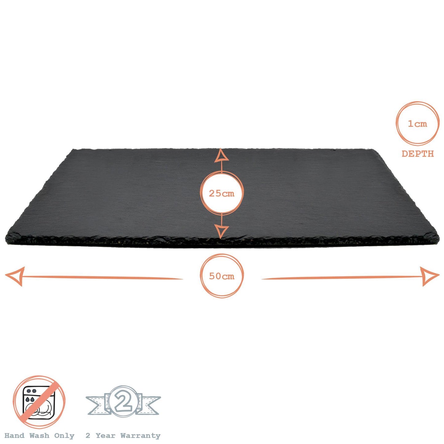 50cm x 25cm Rectangle Slate Serving Platter