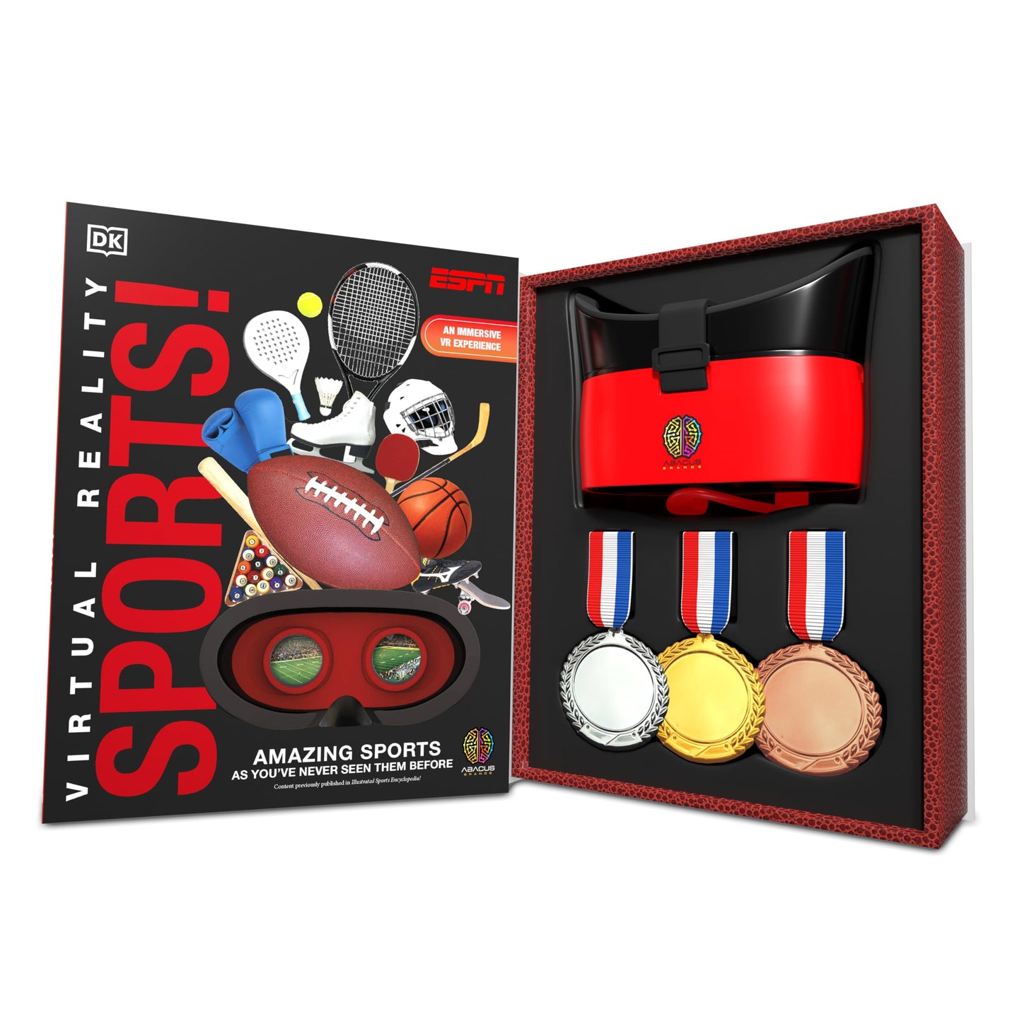 Abacus Brands Virtual Reality ESPN Gift Box – Illustrated Interactive VR Book & STEM Activity Set