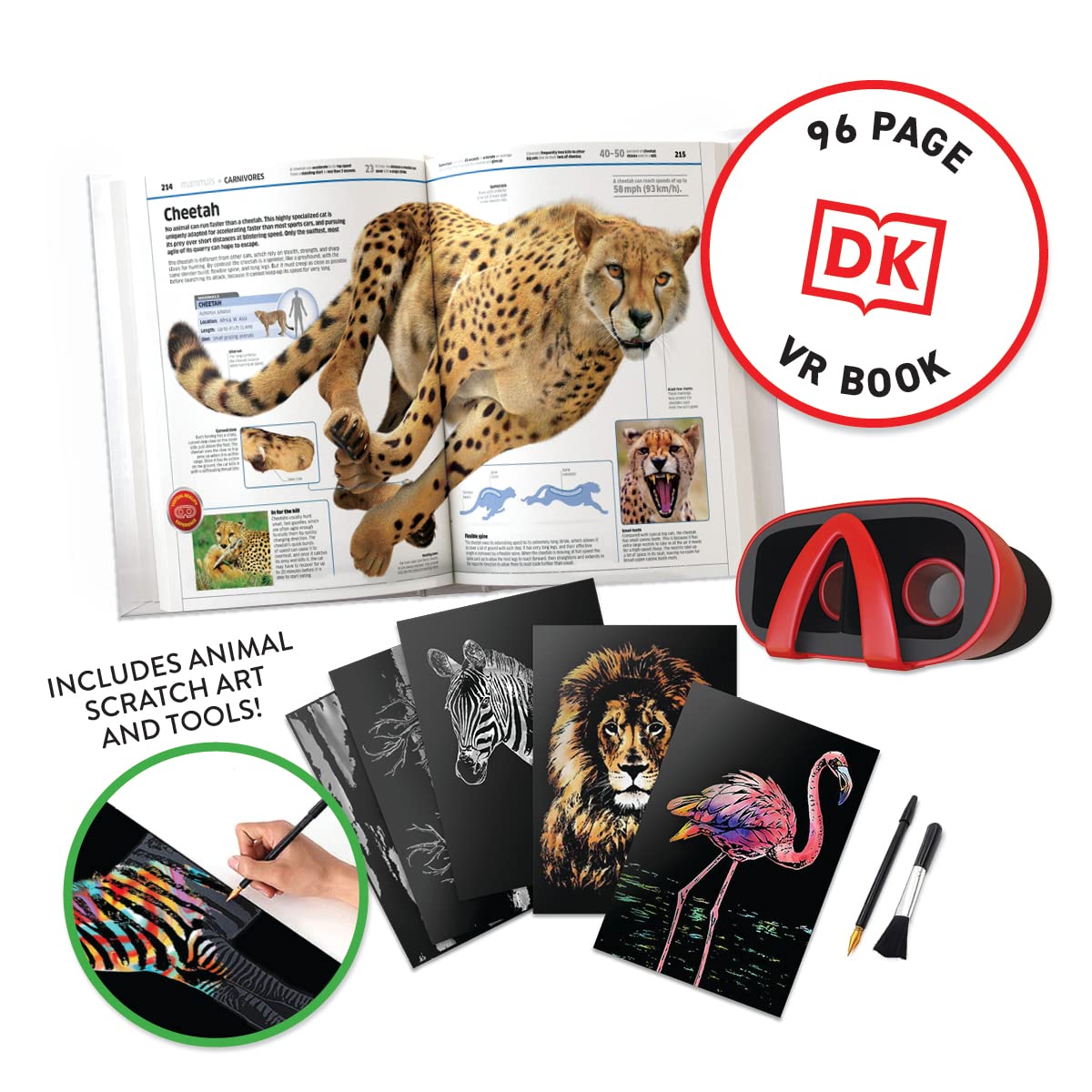 Abacus Brands Virtual Reality Animals Gift Box — Interactive VR Book & STEM Kit (Ages 8+)