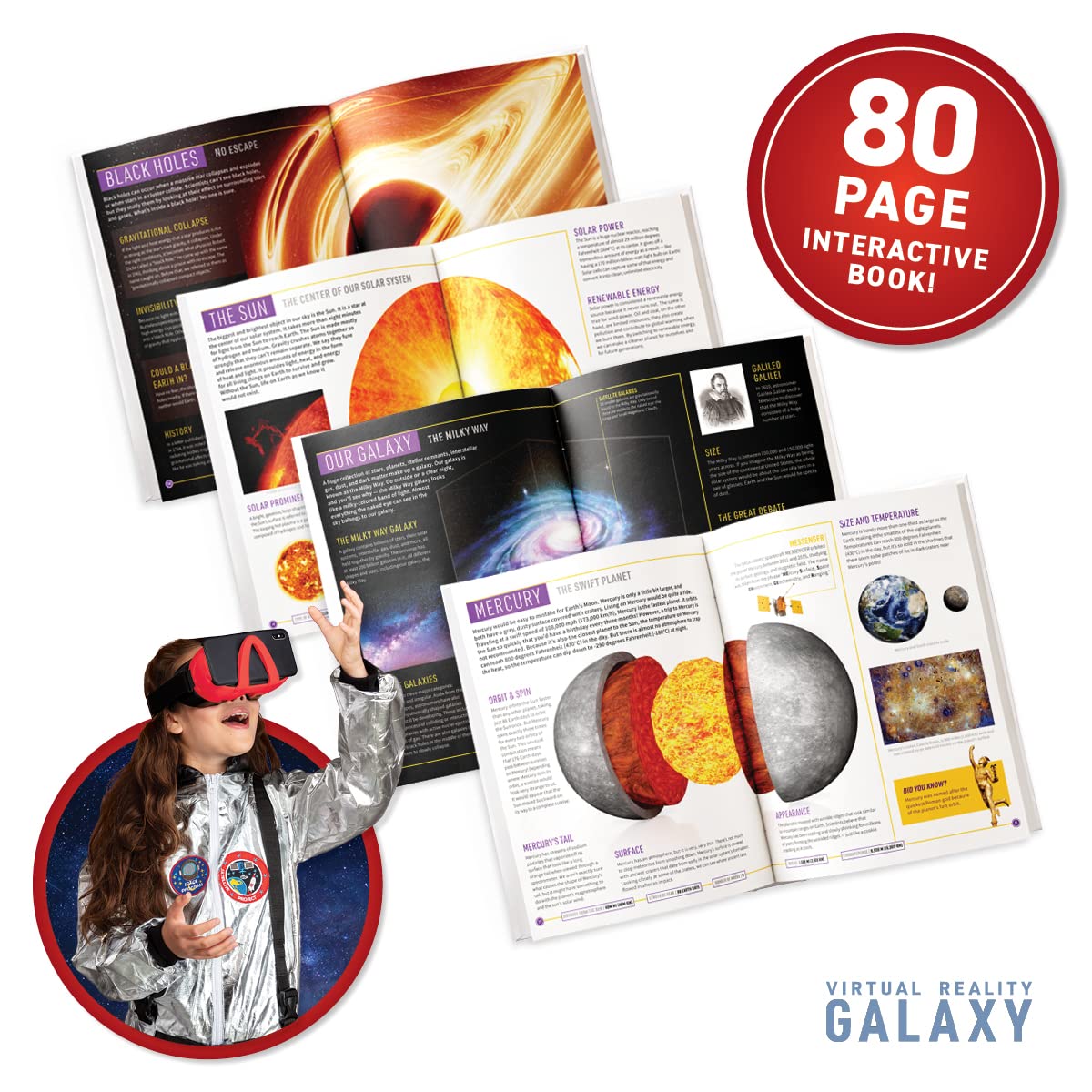 Abacus Brands Virtual Reality Galaxy Gift Box: Illustrated VR Book & STEM Learning Set