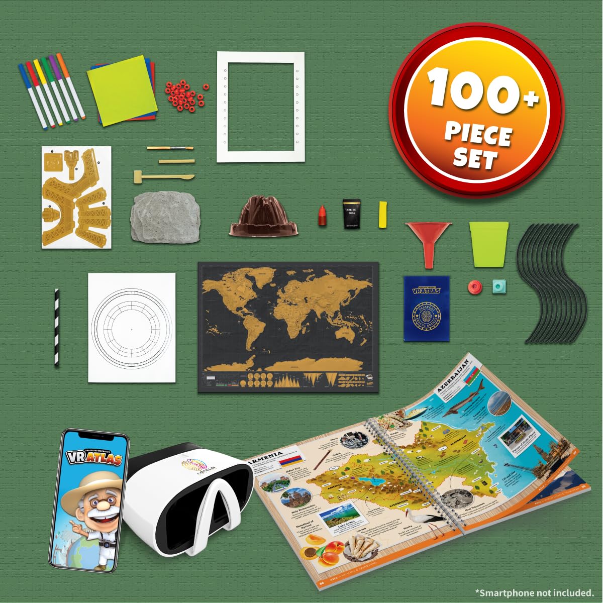 Professor Maxwell's VR Atlas – Kids Geography & STEM Kit (Abacus Brands)