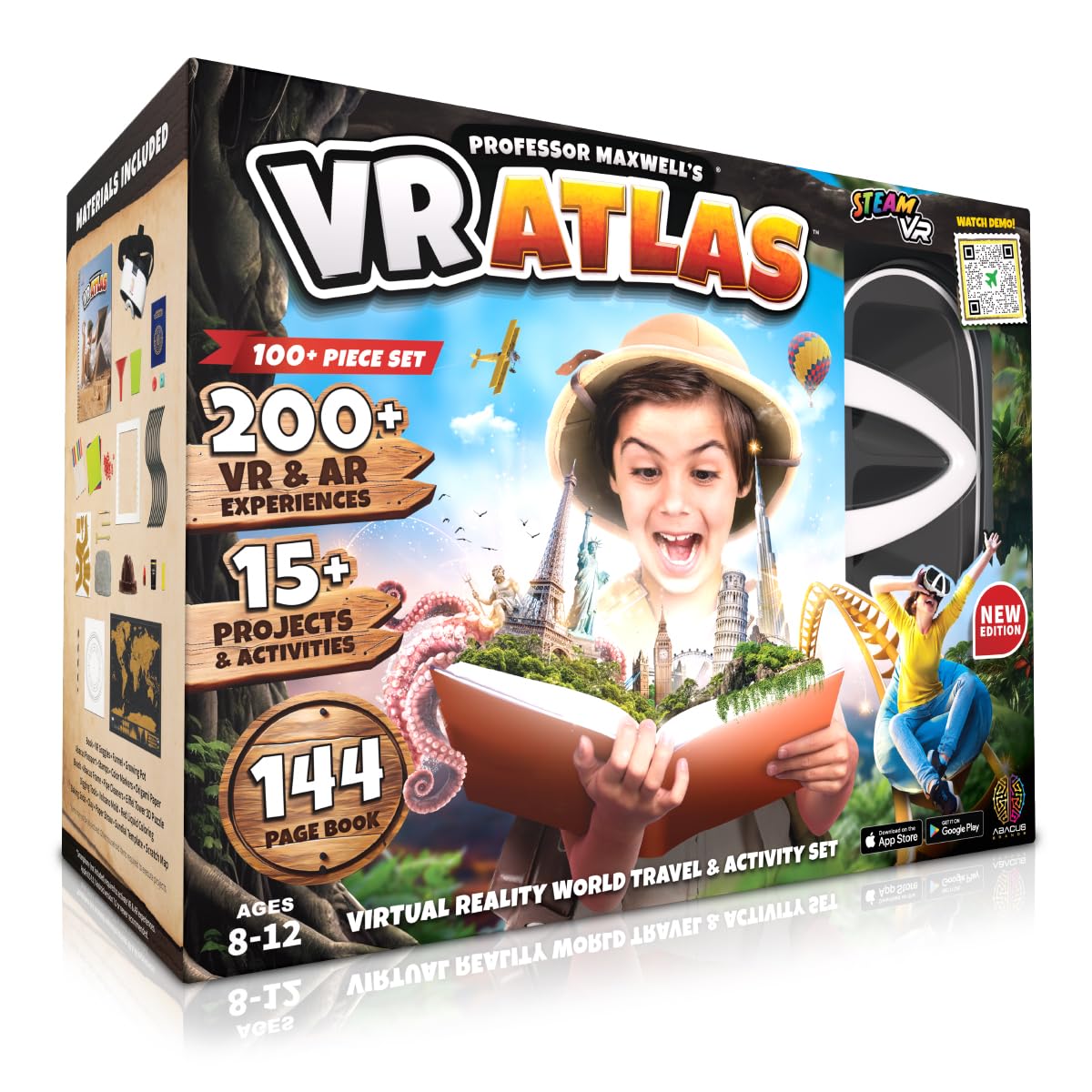 Professor Maxwell's VR Atlas – Kids Geography & STEM Kit (Abacus Brands)