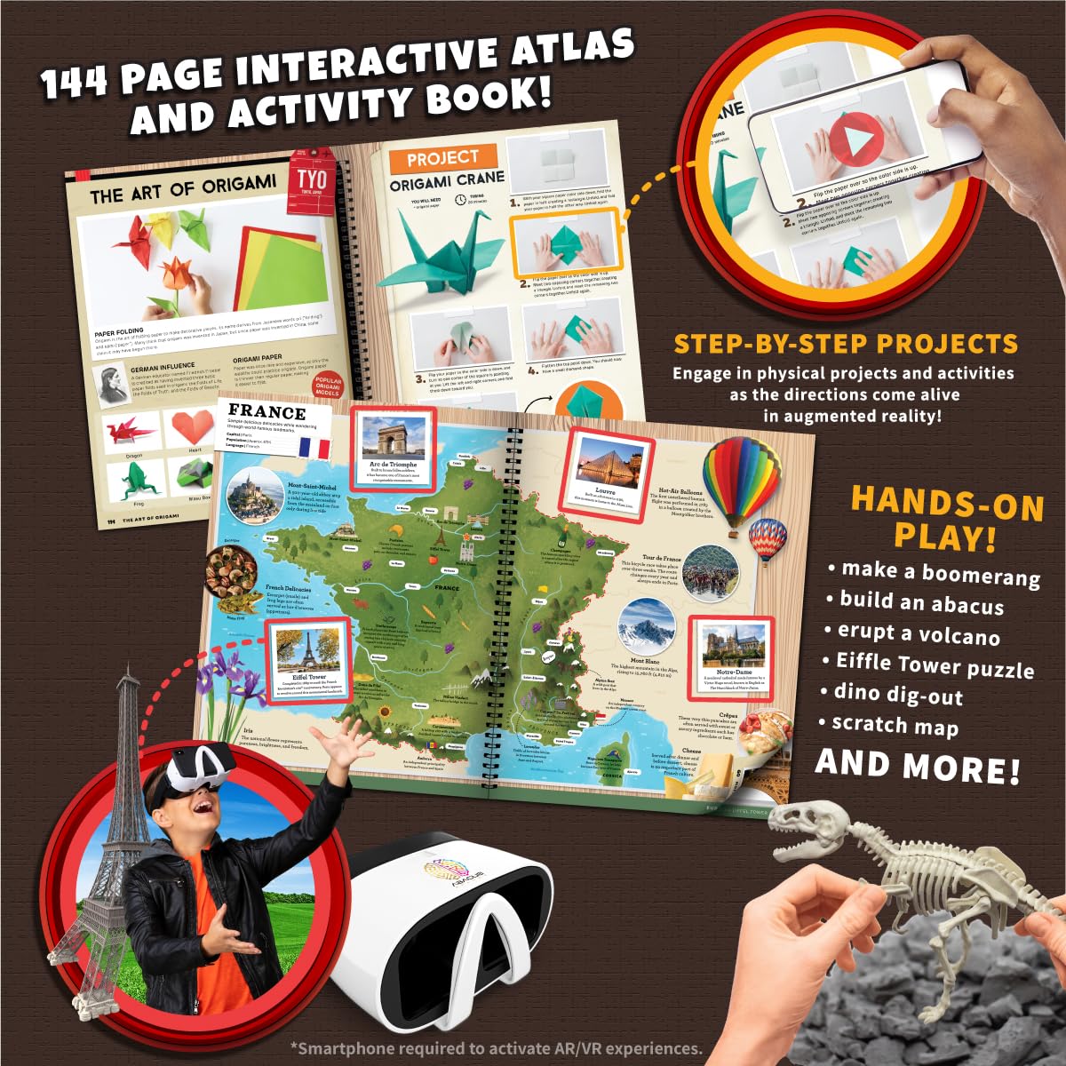 Professor Maxwell's VR Atlas – Kids Geography & STEM Kit (Abacus Brands)