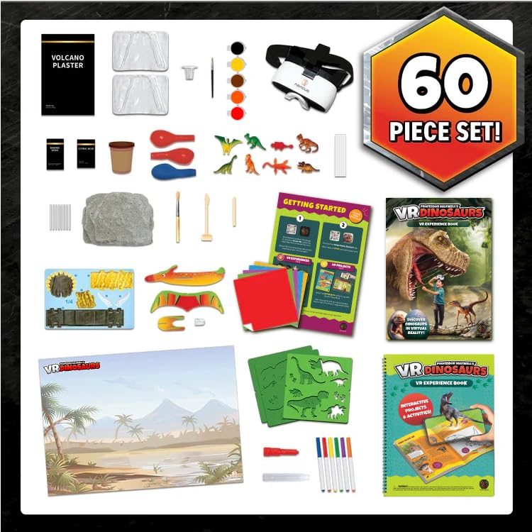 Abacus Brands Professor Maxwell's VR Dinosaurs – VR/AR Science Kit for Kids 7+