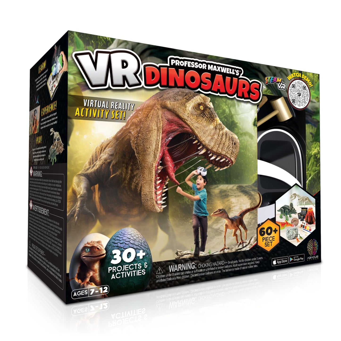 Abacus Brands Professor Maxwell's VR Dinosaurs – VR/AR Science Kit for Kids 7+