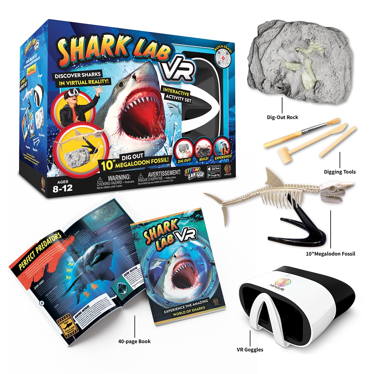Abacus Brands STEAM Shark Lab VR – Illustrated Interactive Book & Hands-On Learning for Ages 8+