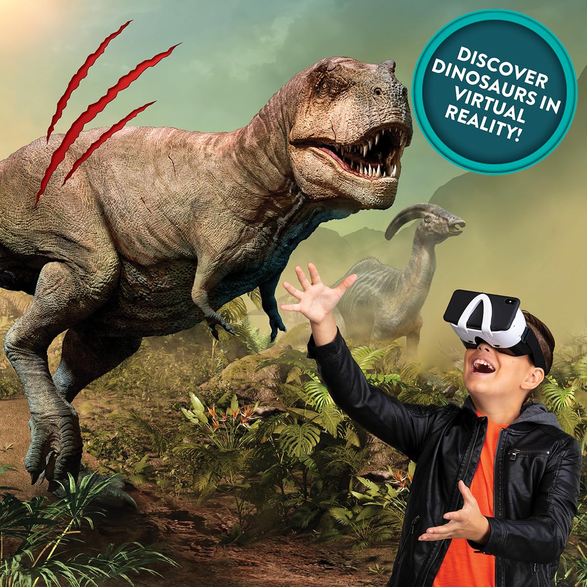Abacus Brands STEAM Dino Dig VR Kit – Virtual Reality Dinosaur Science for Kids 8+