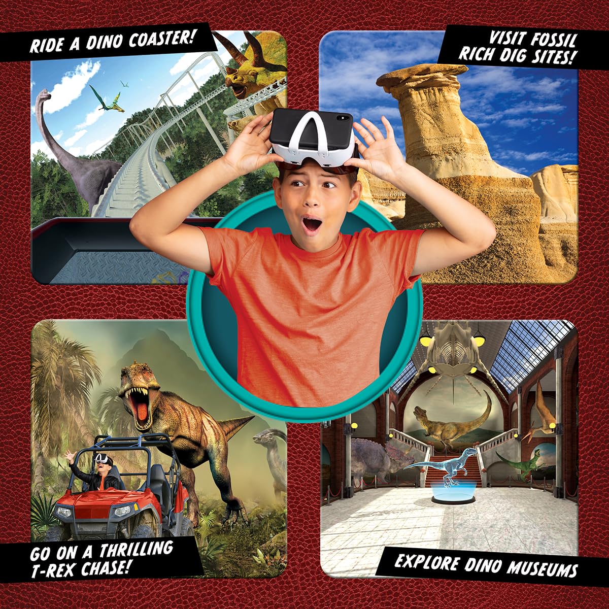 Abacus Brands STEAM Dino Dig VR Kit – Virtual Reality Dinosaur Science for Kids 8+