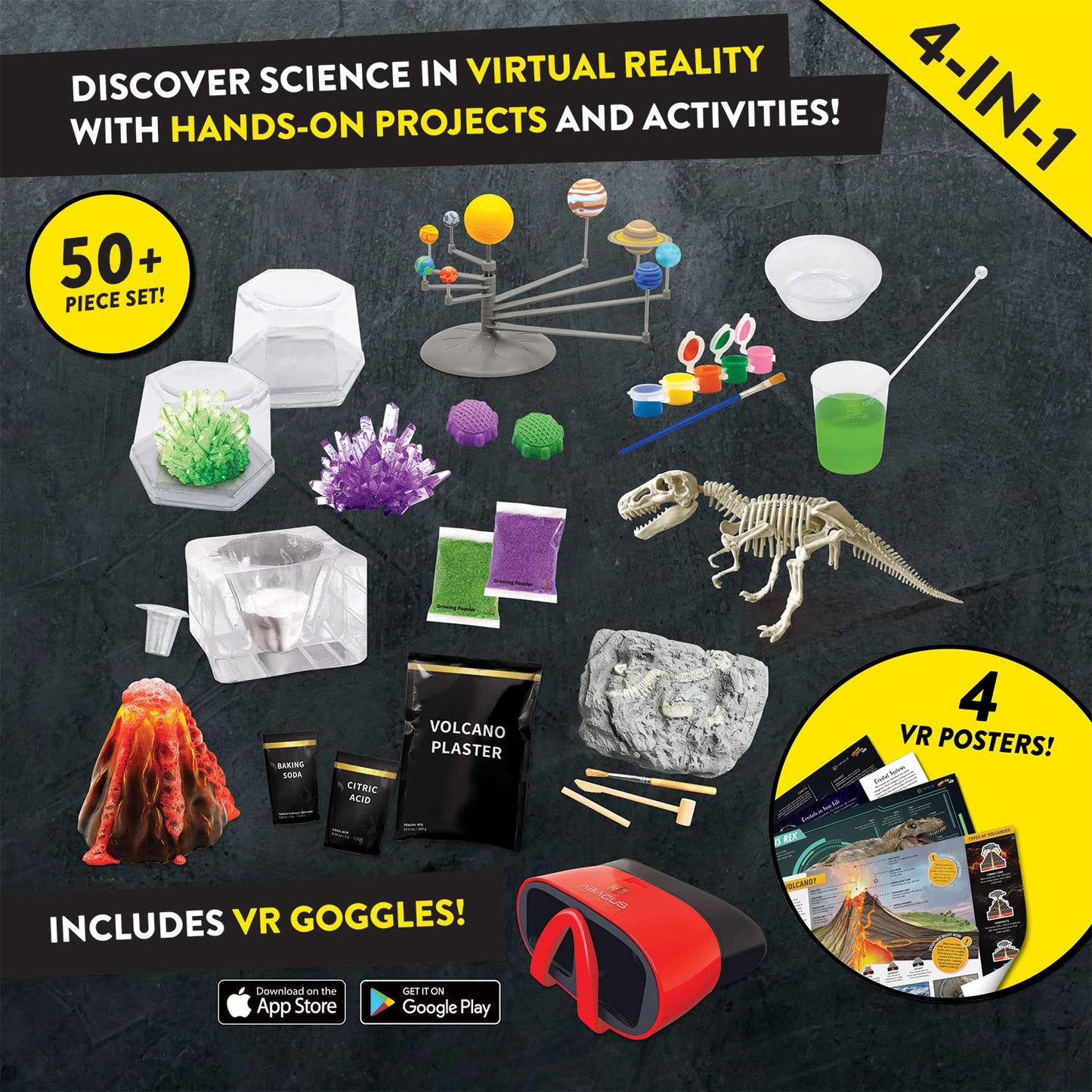 Abacus Brands Virtual Reality 4 in 1 Deluxe VR Lab – Illustrated STEM Book & Activities (Ages 8+)