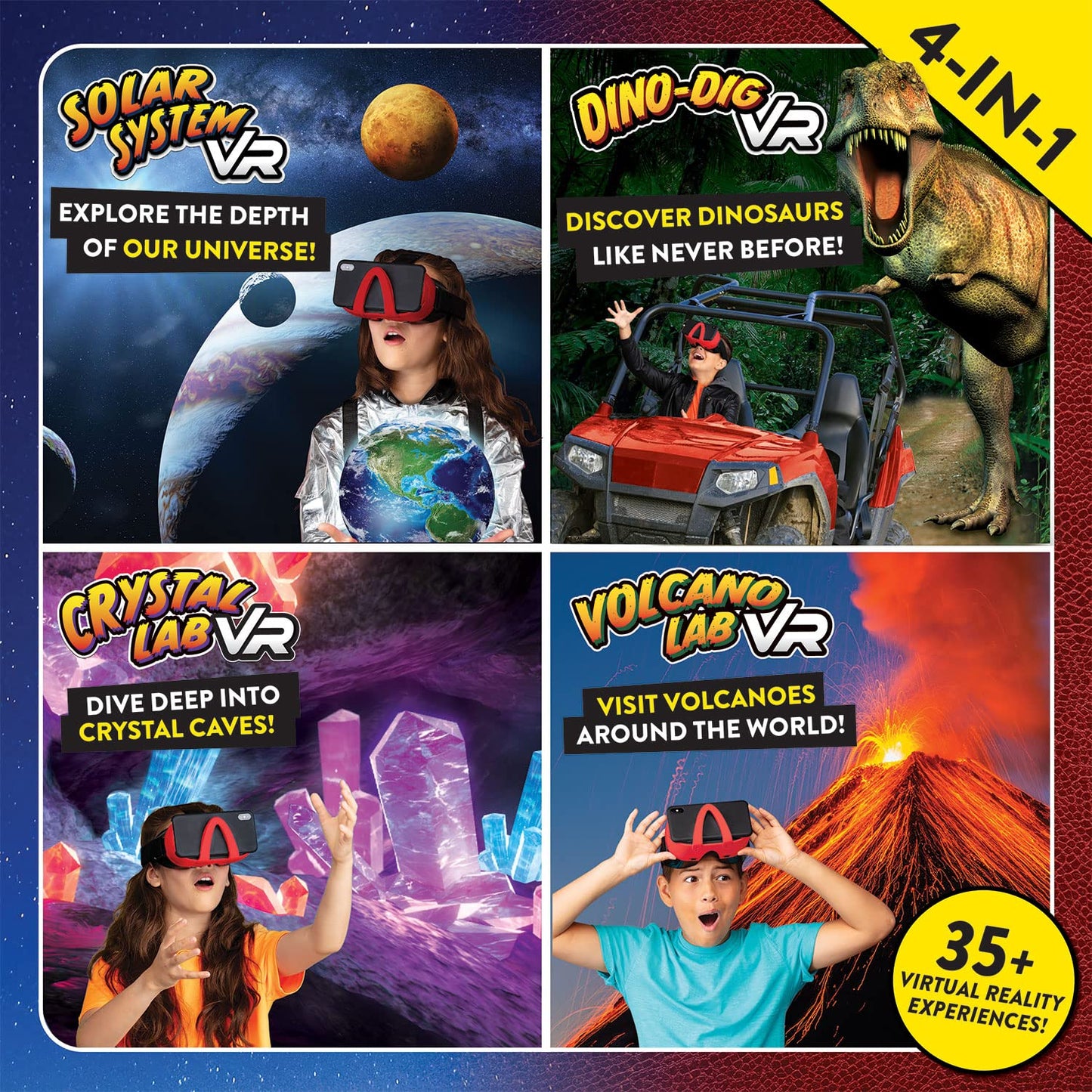 Abacus Brands Virtual Reality 4 in 1 Deluxe VR Lab – Illustrated STEM Book & Activities (Ages 8+)