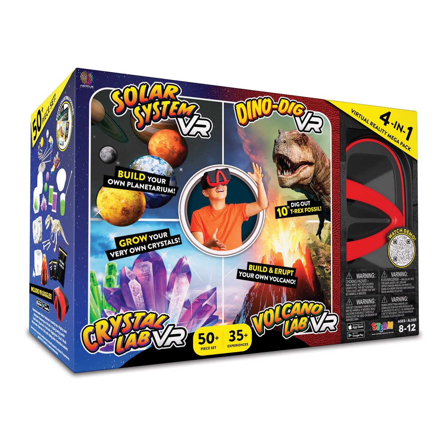 Abacus Brands Virtual Reality 4 in 1 Deluxe VR Lab – Illustrated STEM Book & Activities (Ages 8+)
