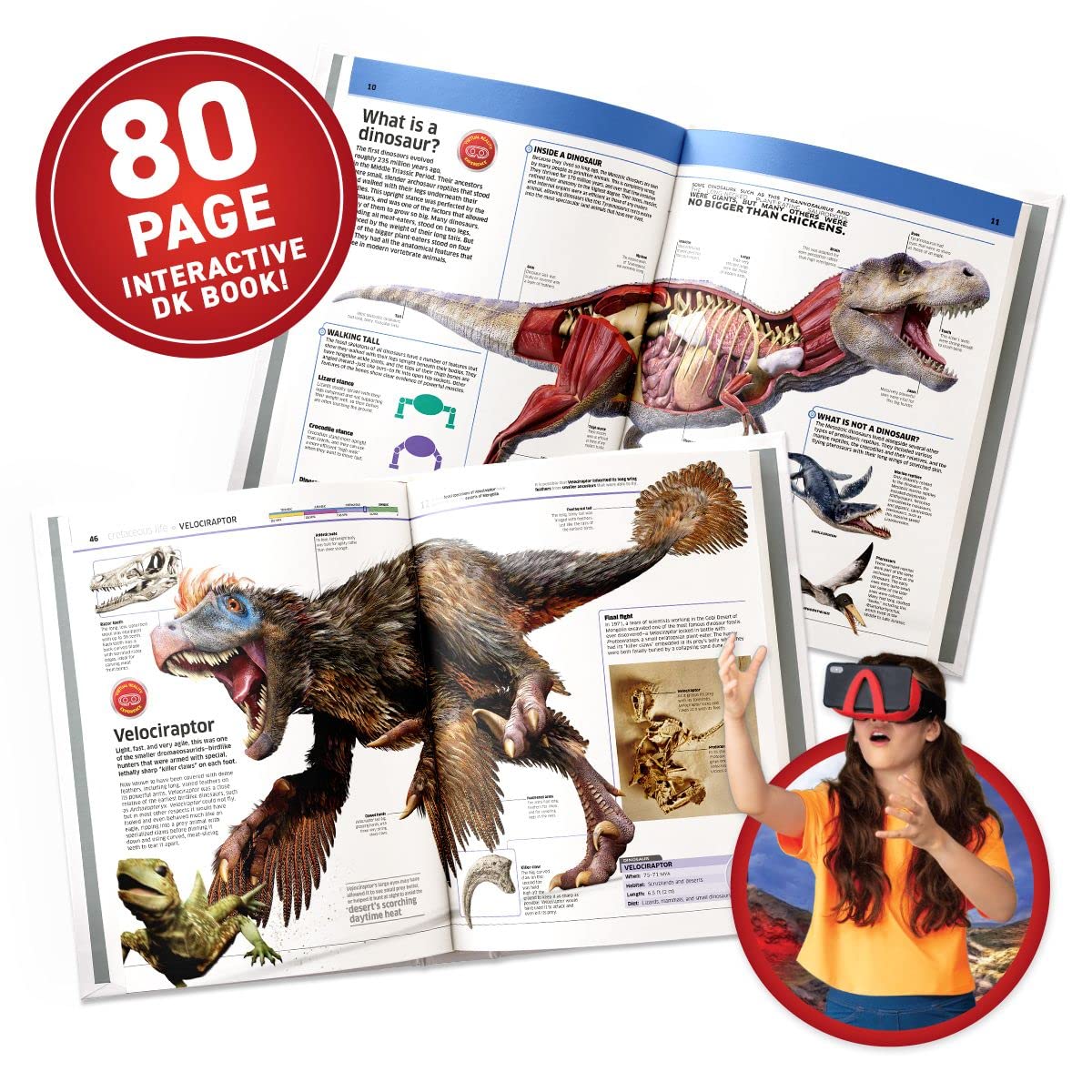 Abacus Brands Virtual Reality Dinosaurs Gift Box — Interactive VR Book & STEM Learning for Ages 8+