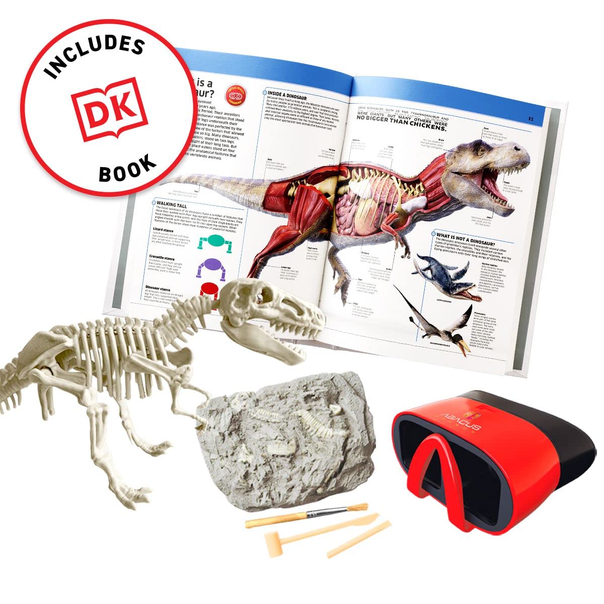 Abacus Brands Virtual Reality Dinosaurs Gift Box — Interactive VR Book & STEM Learning for Ages 8+