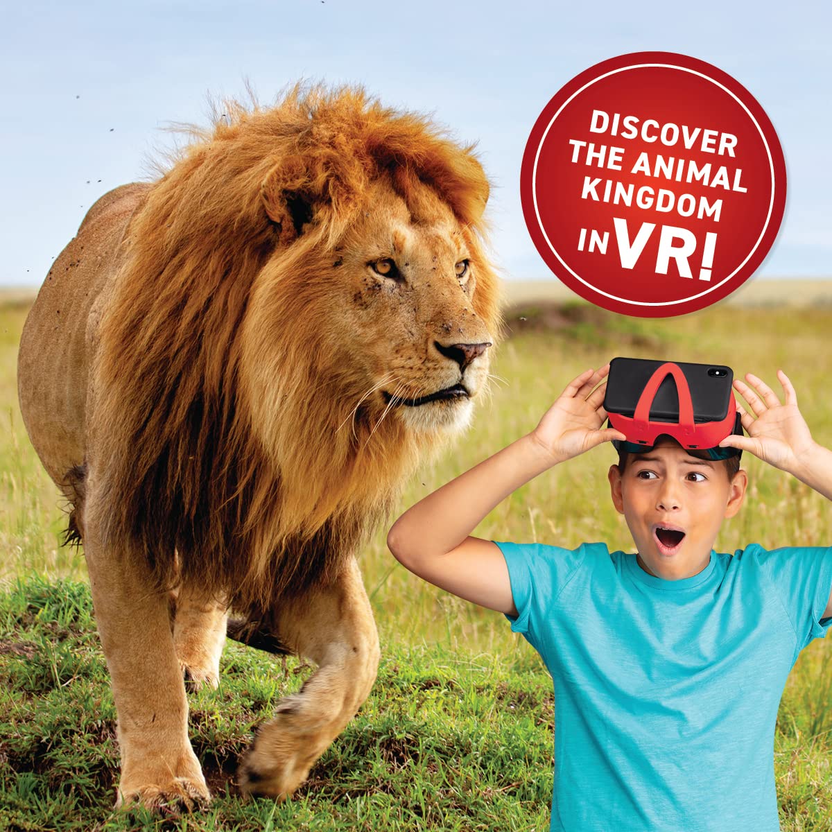Abacus Brands Virtual Reality Animals Gift Box — Interactive VR Book & STEM Kit (Ages 8+)