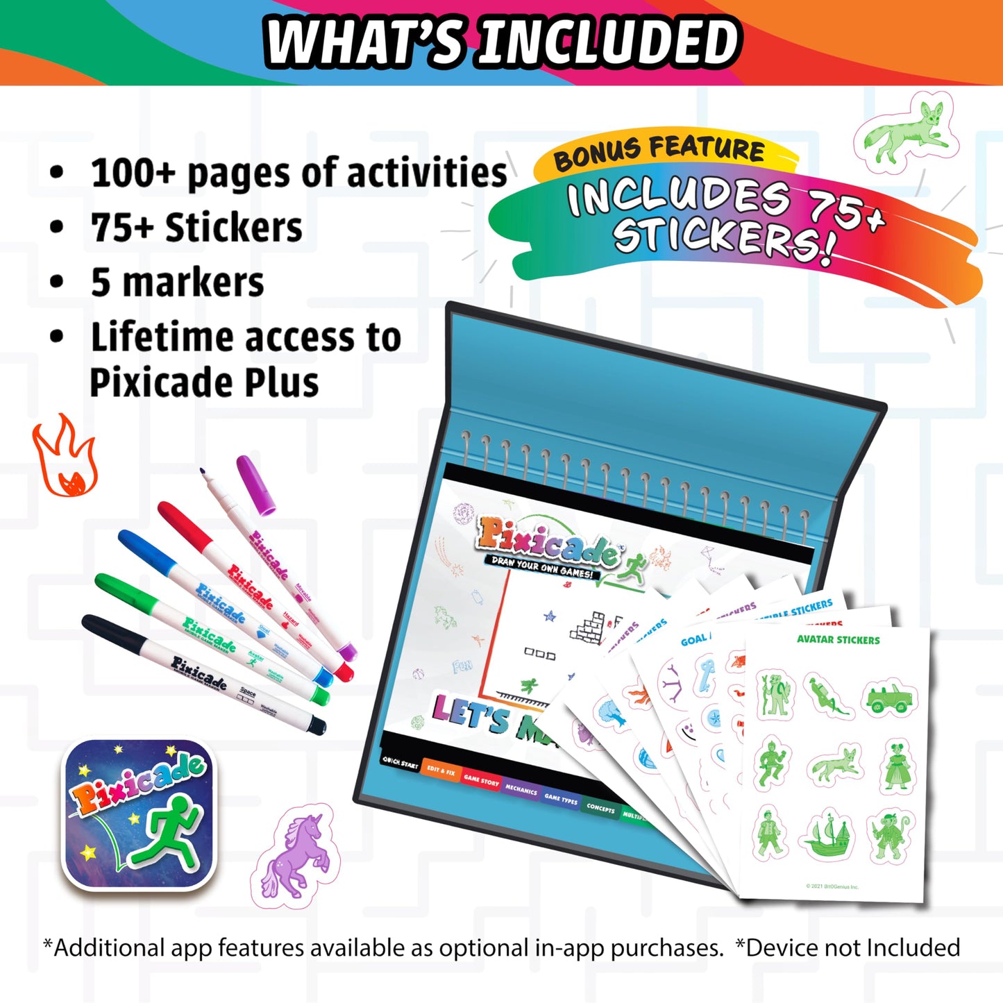 Abacus Brands Pixicade+ | Turn Drawings Into Playable Video Games — Doodle, Snap, Play & Share