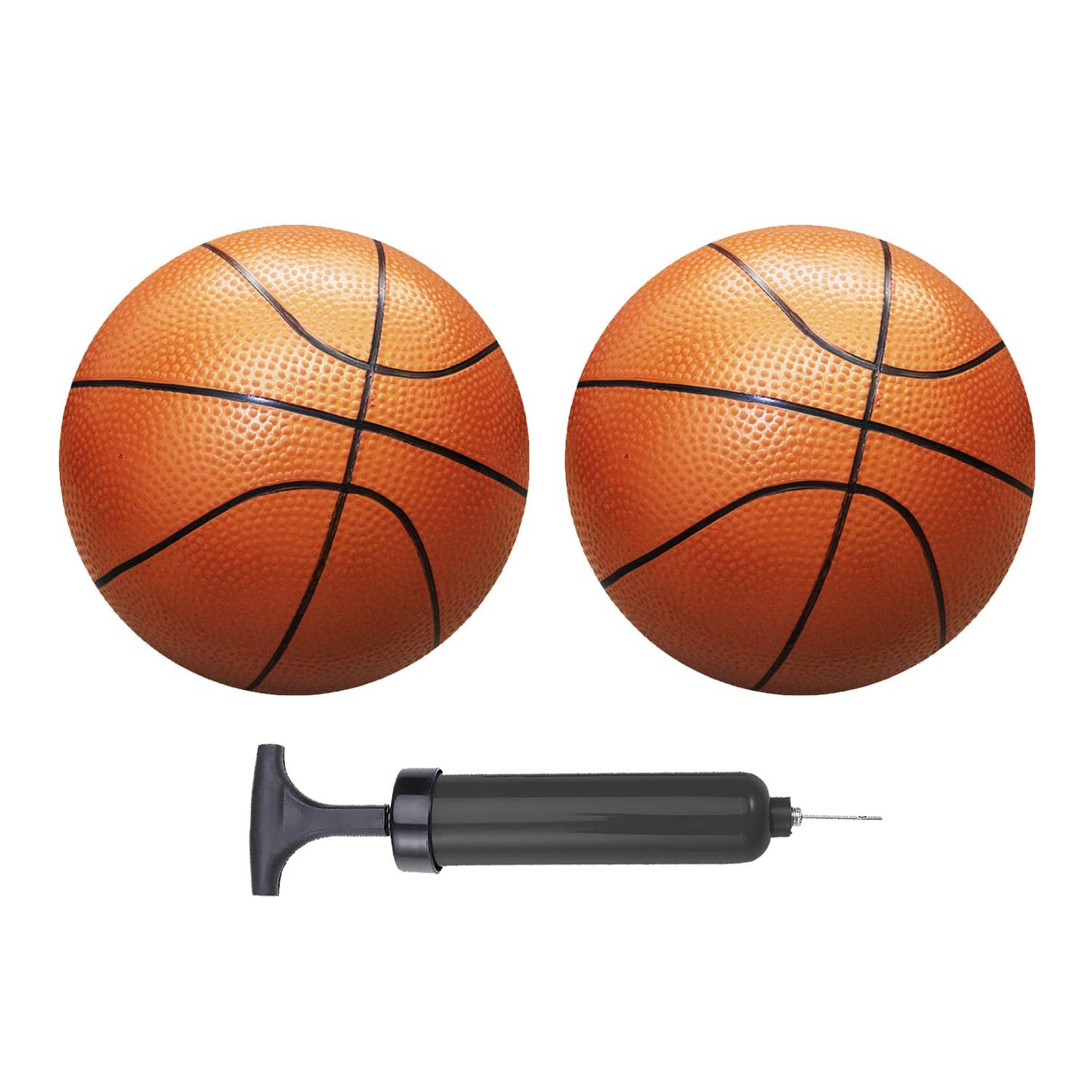 ABAJI Mini Basketballs Red 5-Inch Set – 2-Pack with Pump Needle for Pool, Indoor & Outdoor Play