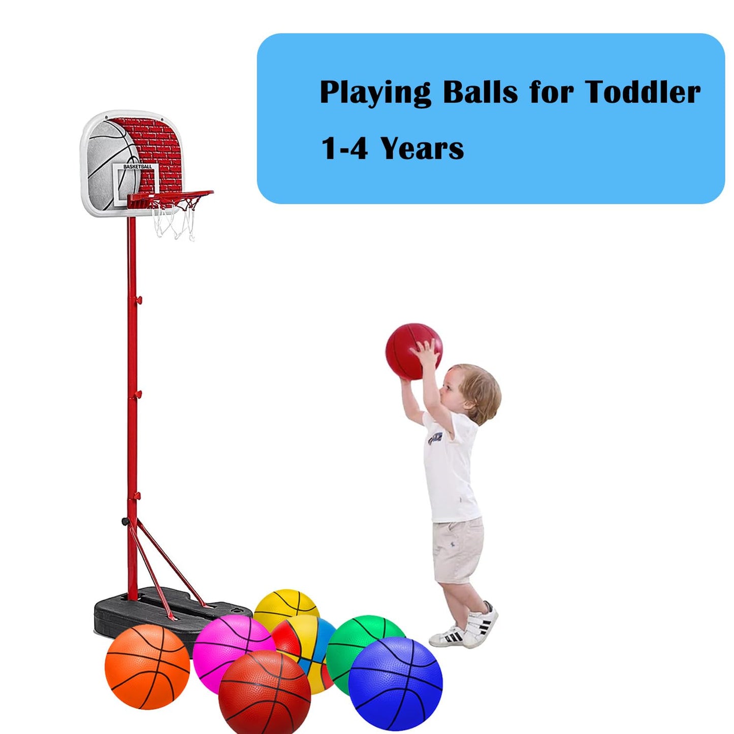 ABAJI Mini Basketballs Red 5-Inch Set – 2-Pack with Pump Needle for Pool, Indoor & Outdoor Play