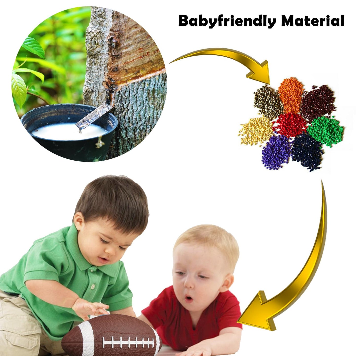 ABAJI Toy Football 2-Pack: 6-Inch Soft Rubber Balls for Kids – Pump Included
