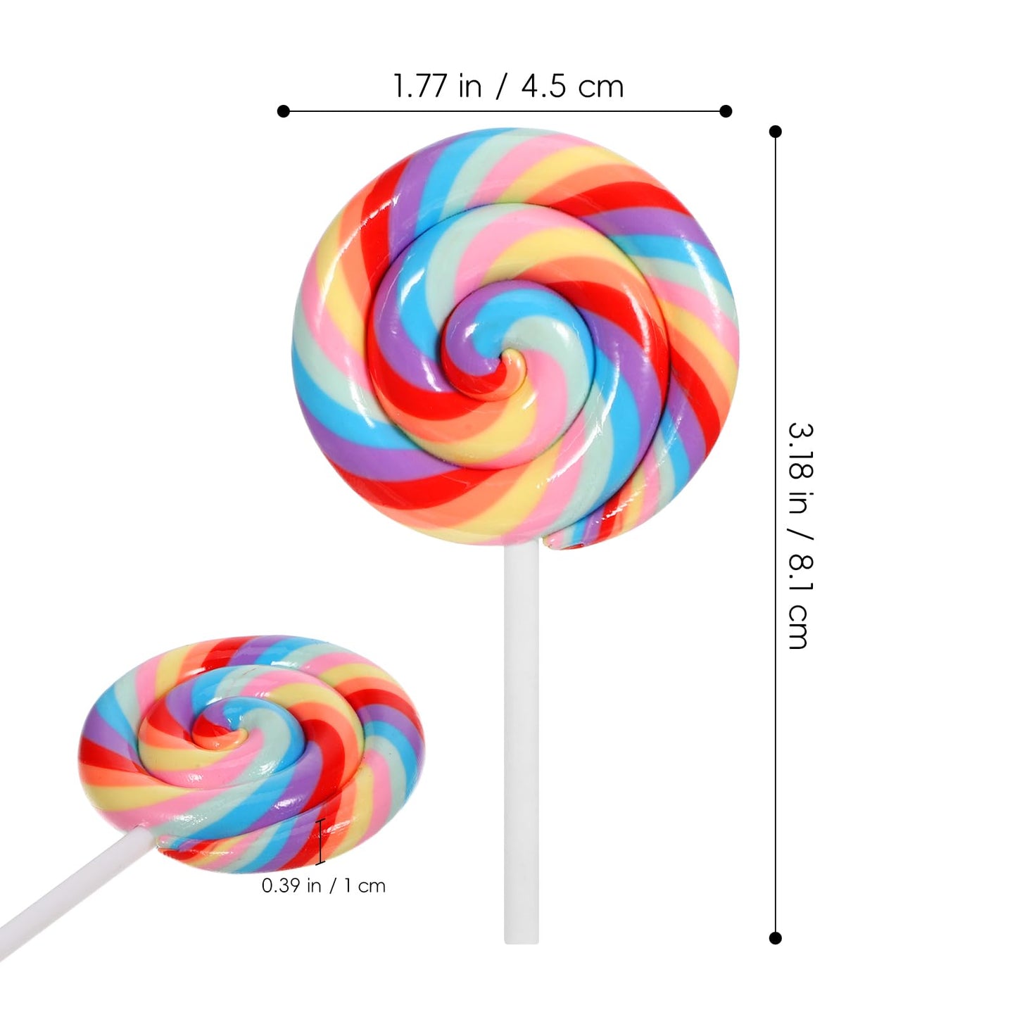 Abaodam 5Pcs Large Simulation Lollipop Prop – Giant Candy Photo Booth Decor for Parties