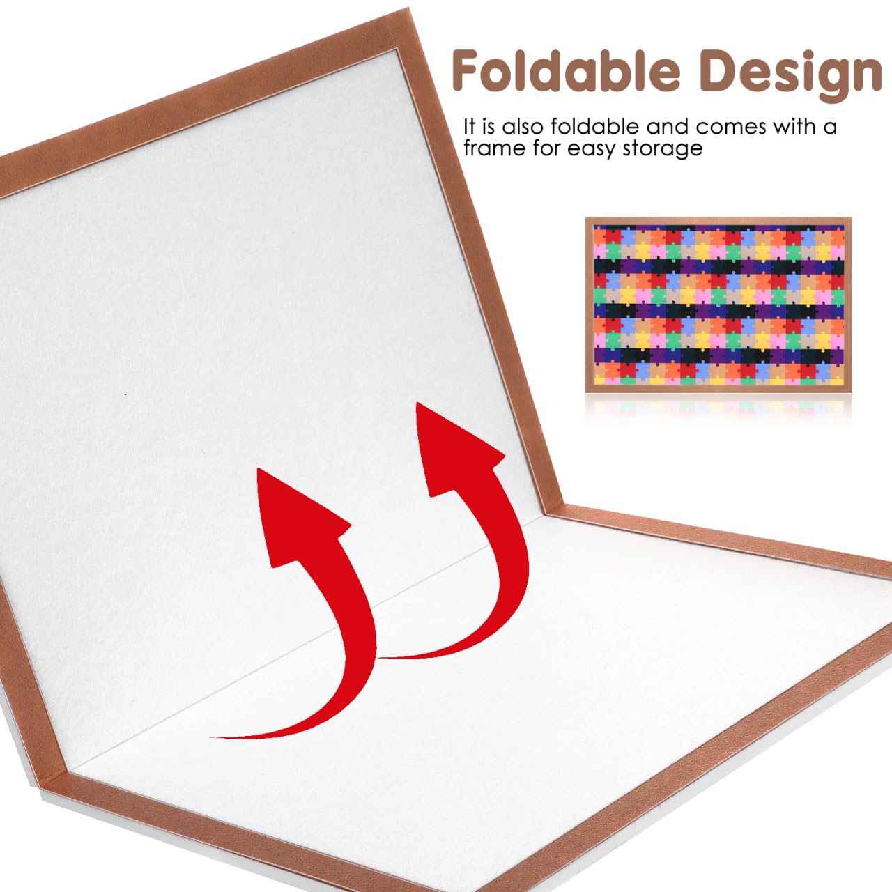 Abaodam Jigsaw Puzzle Board – Foldable 60x40 cm, Non-Slip, Portable Tray (Up to 500 Pieces)
