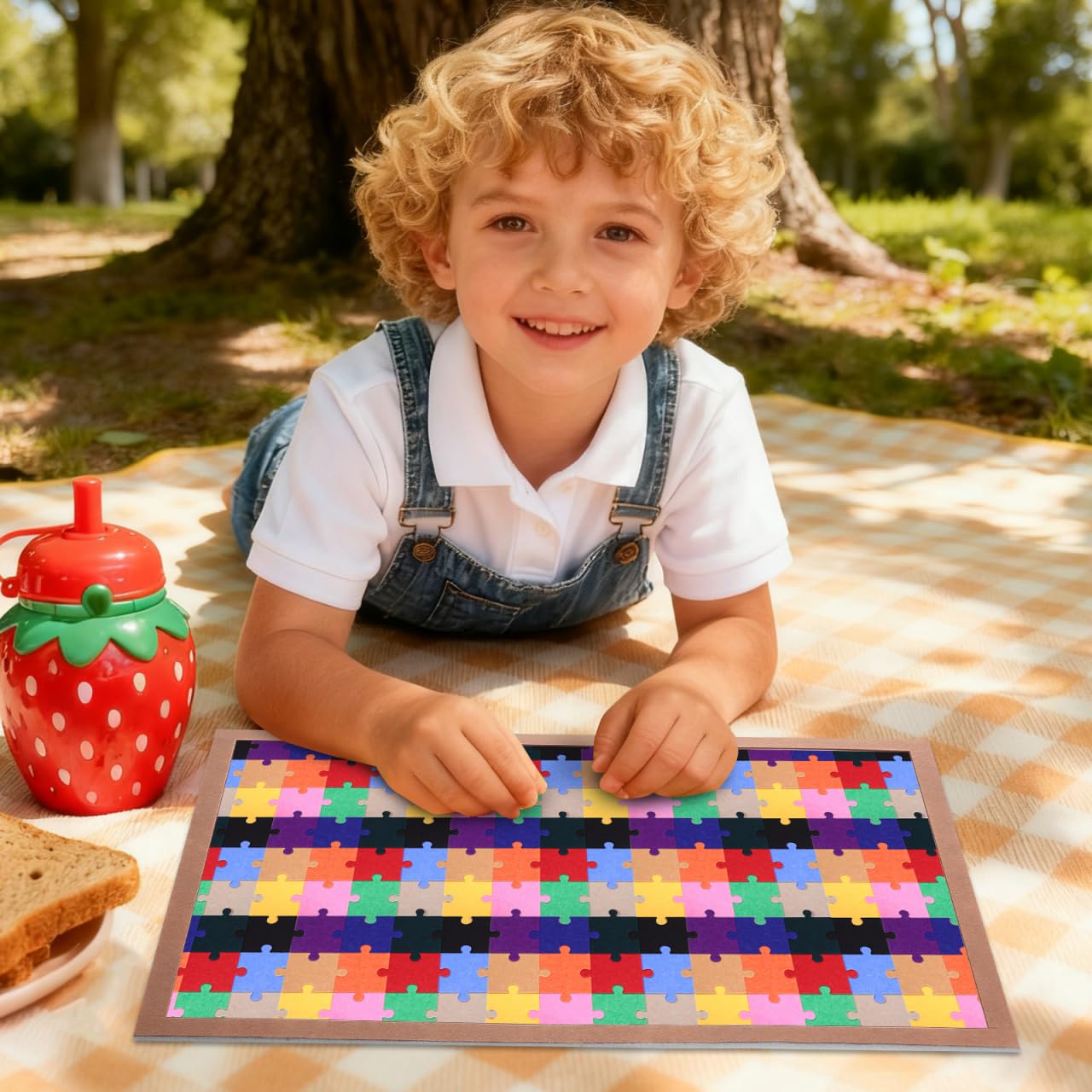 Abaodam Jigsaw Puzzle Board – Foldable 60x40 cm, Non-Slip, Portable Tray (Up to 500 Pieces)