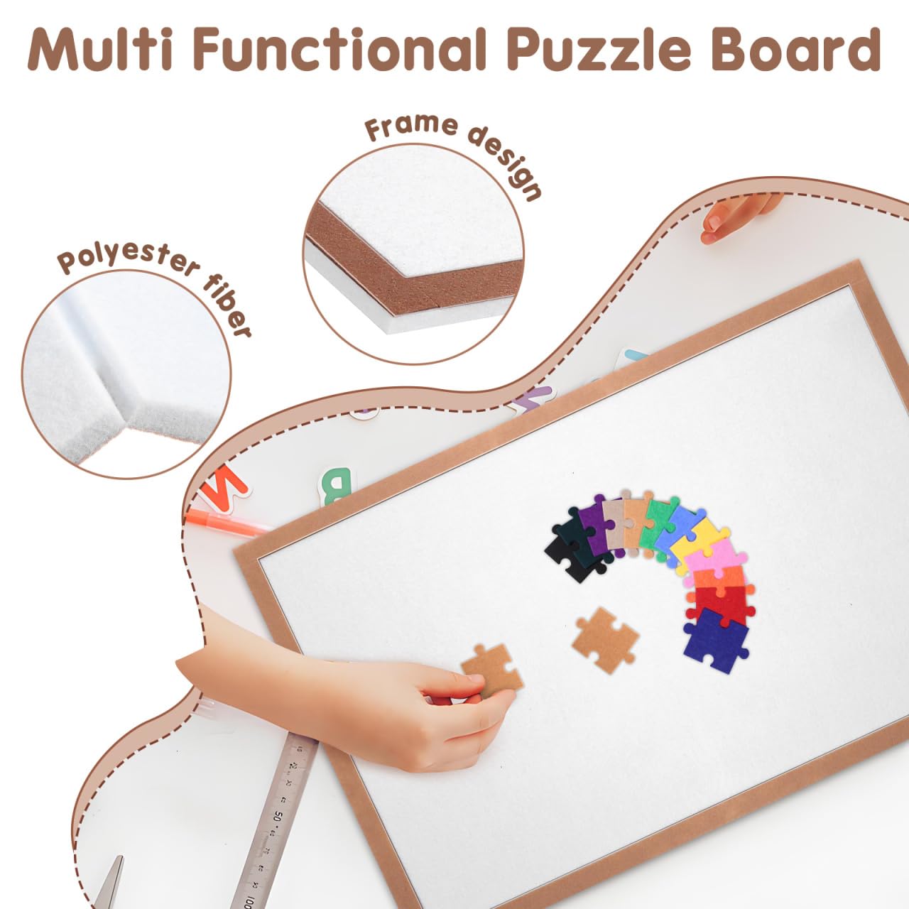 Abaodam Jigsaw Puzzle Board – Foldable 60x40 cm, Non-Slip, Portable Tray (Up to 500 Pieces)