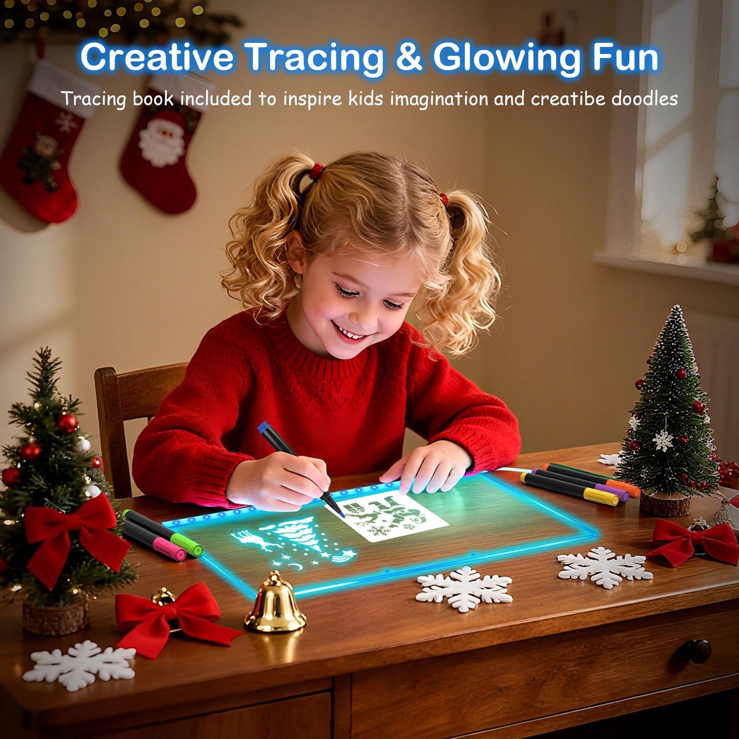 ABCOOL LED Drawing Board 17-Inch – Colorful Doodle Glow for Kids