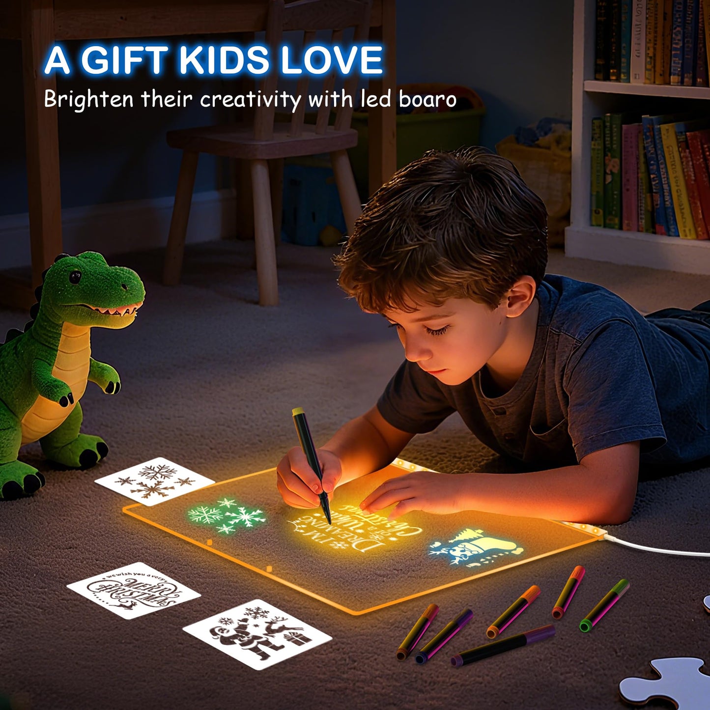 ABCOOL LED Drawing Board 17-Inch – Colorful Doodle Glow for Kids