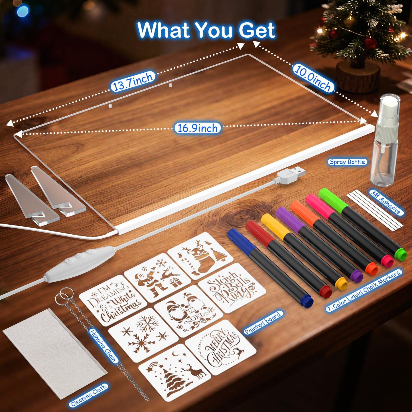 ABCOOL LED Drawing Board 17-Inch – Colorful Doodle Glow for Kids