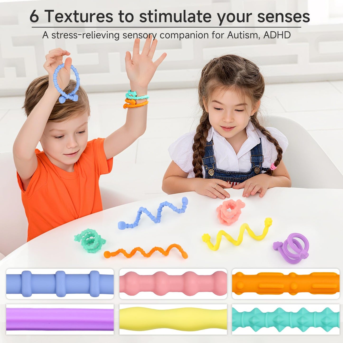 Abdkw Valentines Day Gifts – 6-Pack Sensory Fidget Sticks for Calm Focus