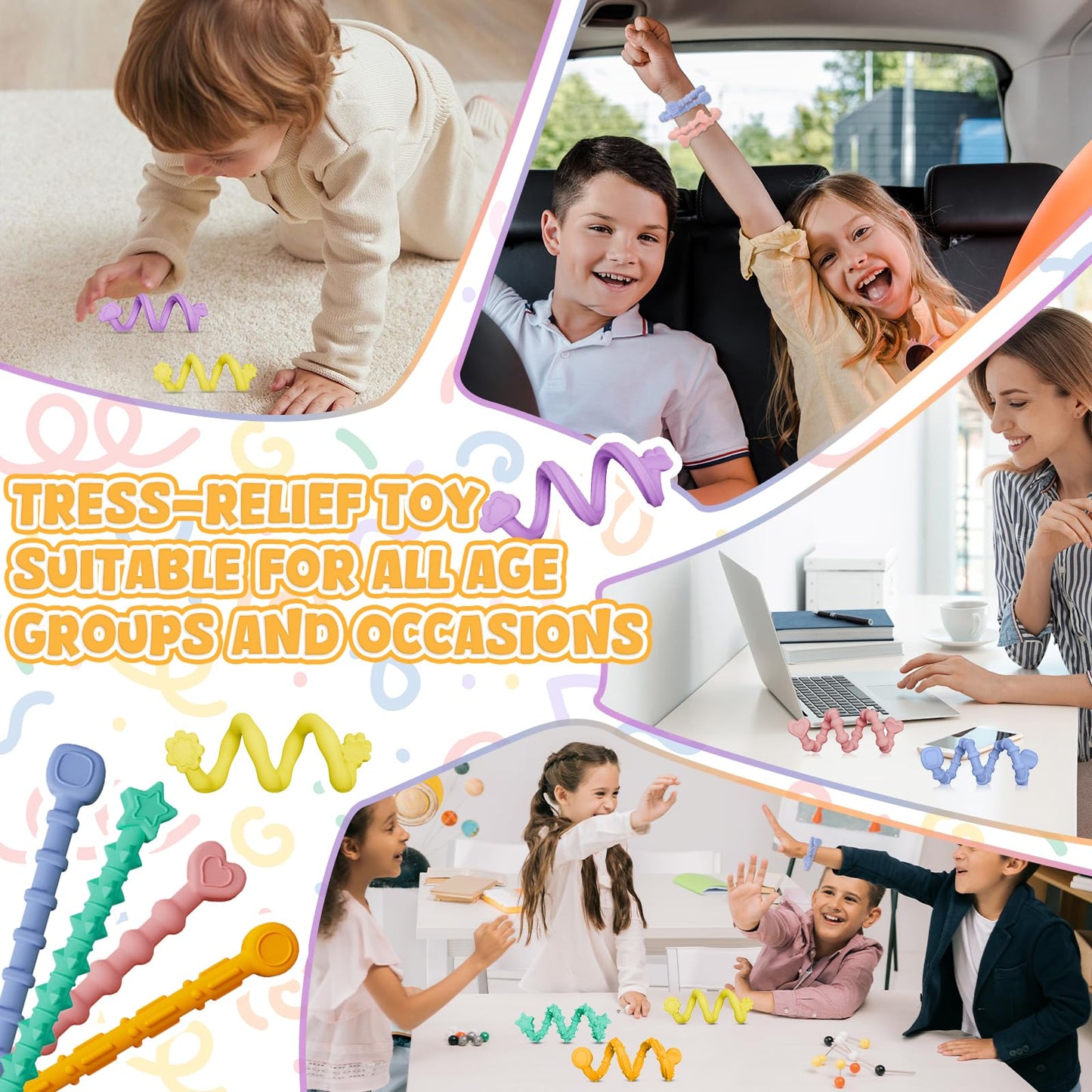 Abdkw Valentines Day Gifts – 6-Pack Sensory Fidget Sticks for Calm Focus