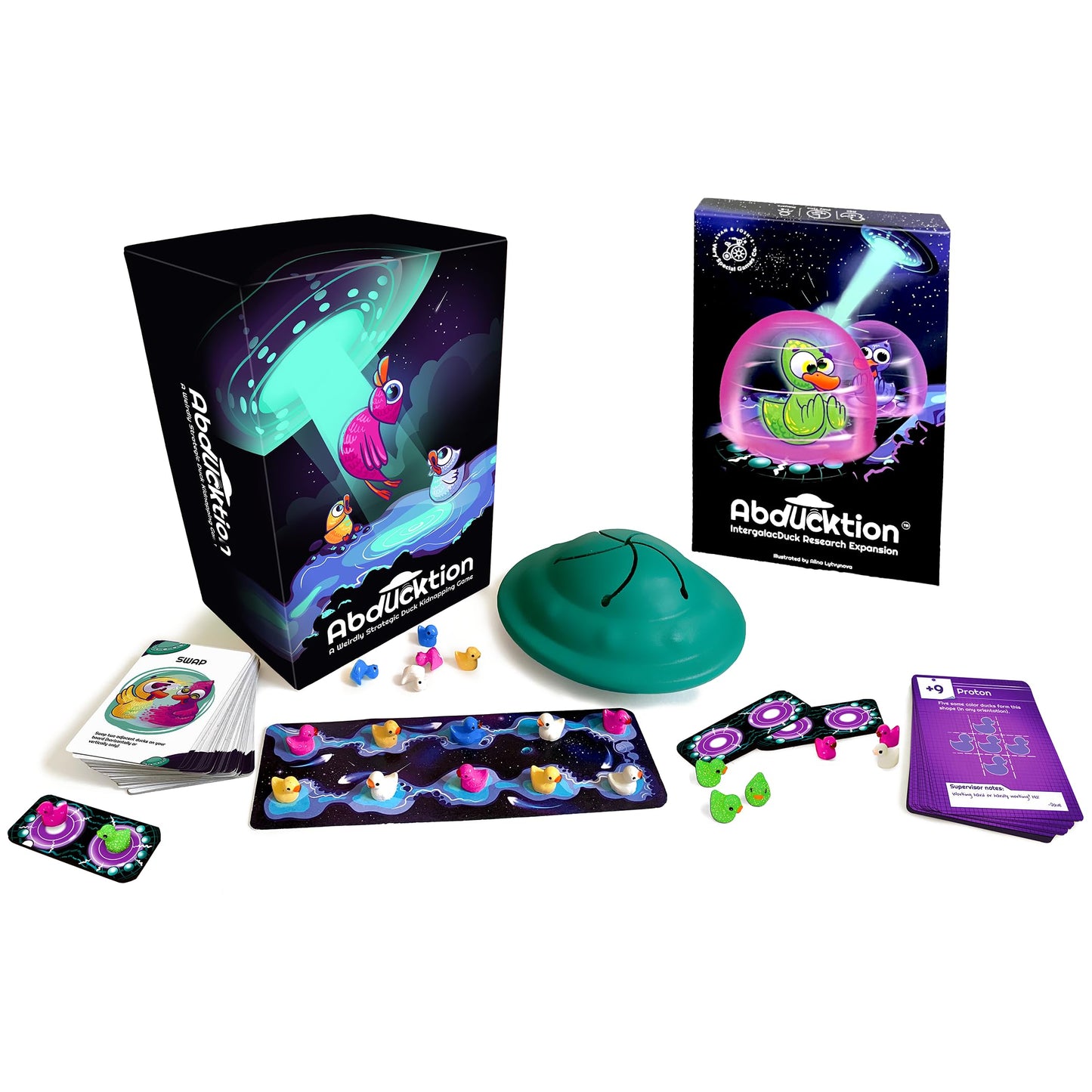 Abducktion Bundle Base + IntergalacDuck Expansion – 2-6 Players, 25-30 Min