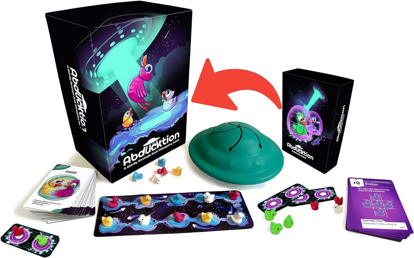 Abducktion Bundle Base + IntergalacDuck Expansion – 2-6 Players, 25-30 Min