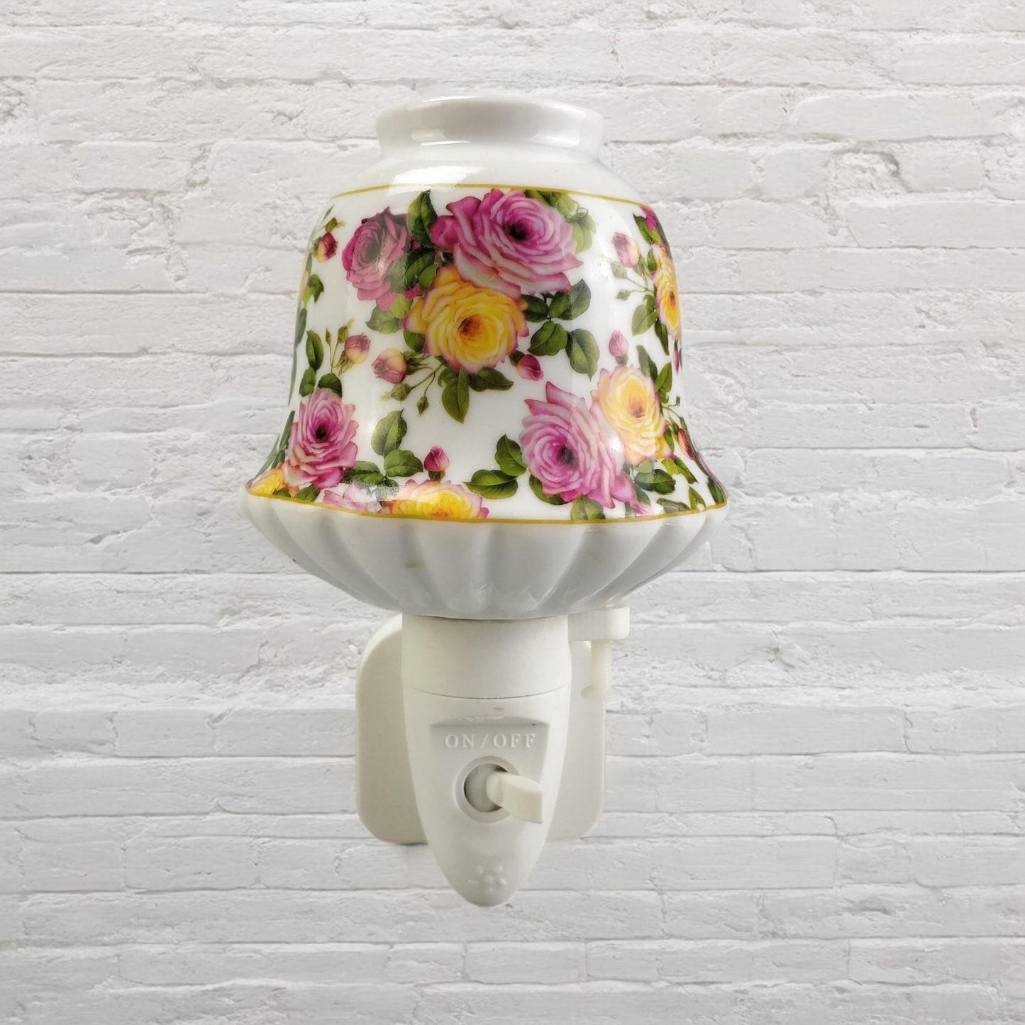 8 INCH FLORAL LED NIGHTLIGHT PINK & ORANGE