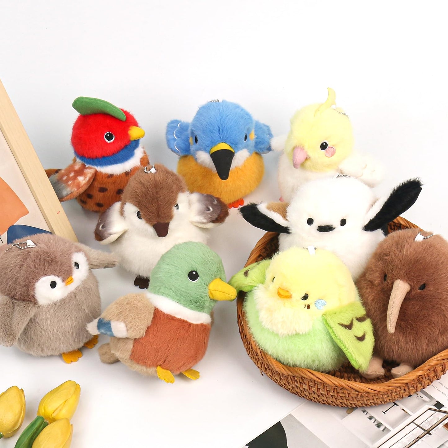 ABEARCAR 4.7-Inch Cockatiel Plush – Realistic Yellow Bird Stuffed Toy, Gift for Kids & Friends