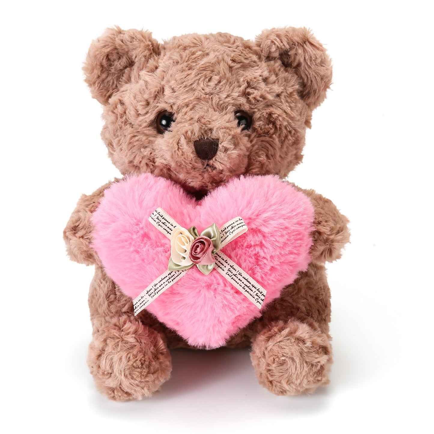 ABEARCAR Cute Teddy Bear with Pink Heart – Soft Plush Gift for Kids, Moms, Girlfriends | Valentine’s Day