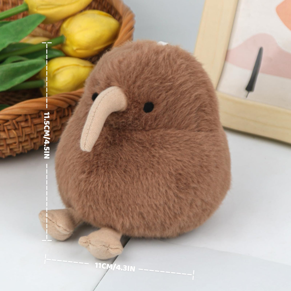 ABEARCAR Kiwi Plush Bird 4.5-Inch Realistic Stuffed Animal Gift