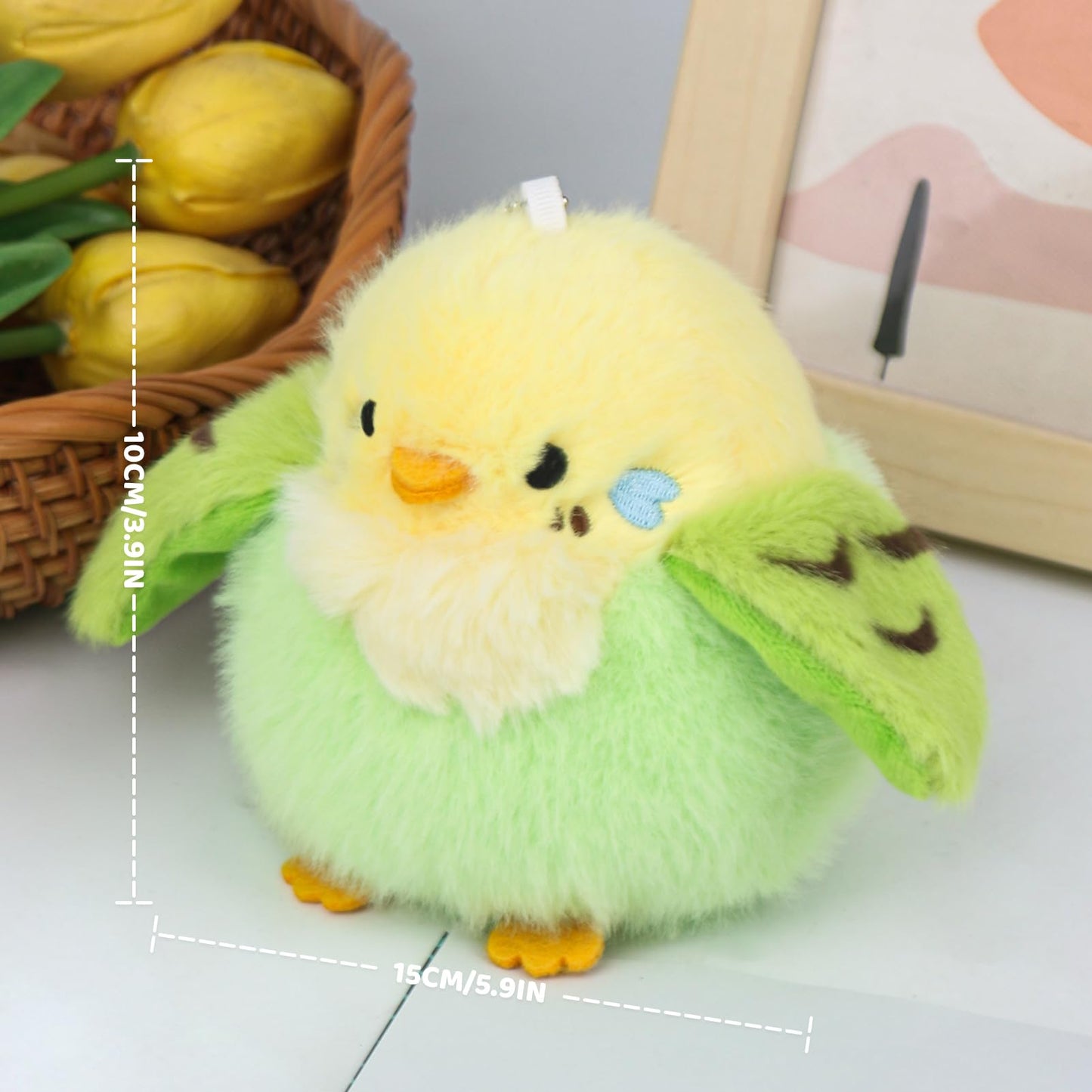 ABEARCAR 3.9-Inch Parakeet Plush Toy | Portable Bird Plush Gift Pendant