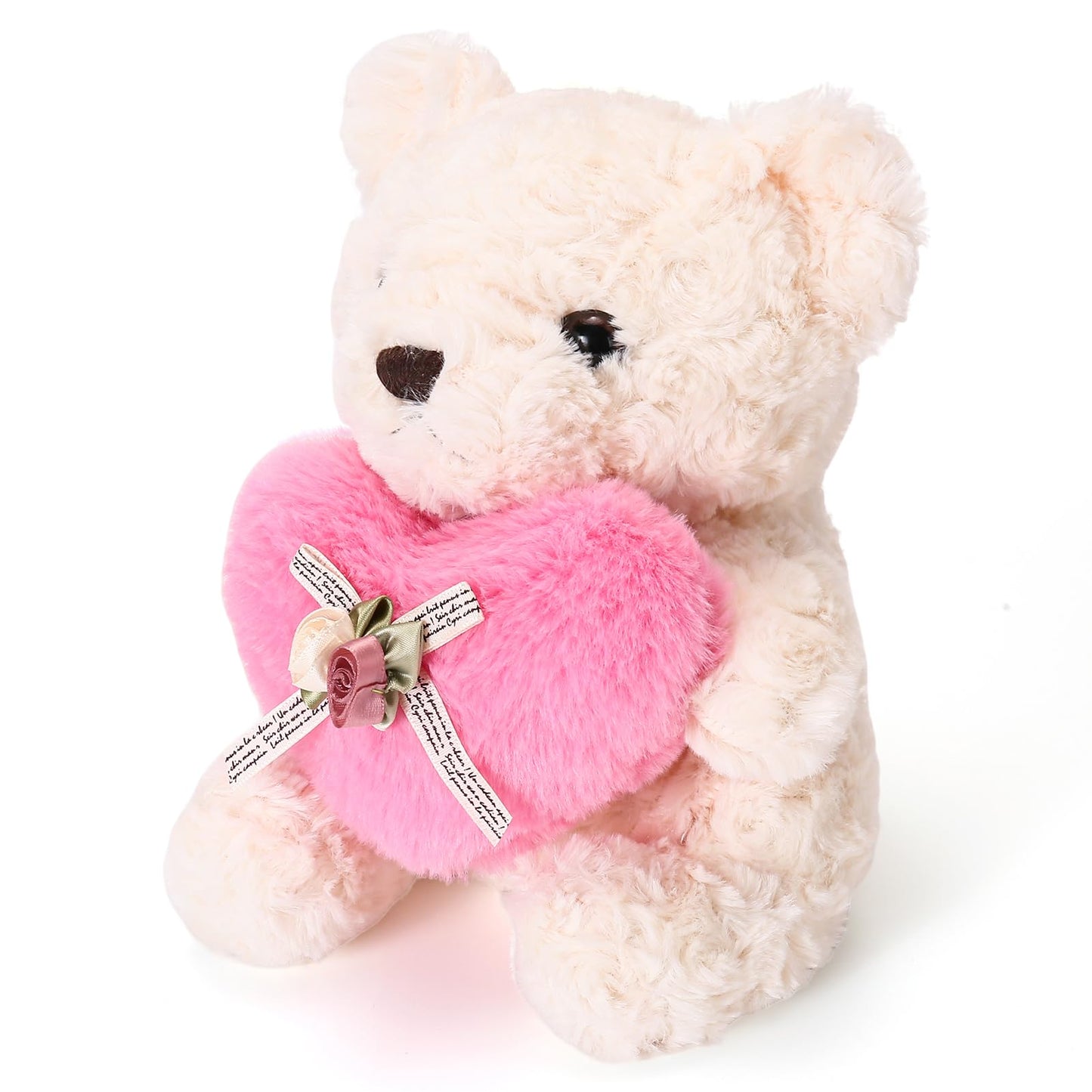 ABEARCAR Pink Heart Teddy Bear Plush – Soft 20 cm Gift for Kids, Valentine’s Day, Mom & Girlfriend