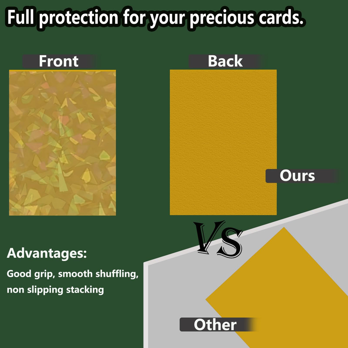 Abejita 100 Count Yellow Card Sleeves – 66×91 mm, Shiny Cracked Ice Finish