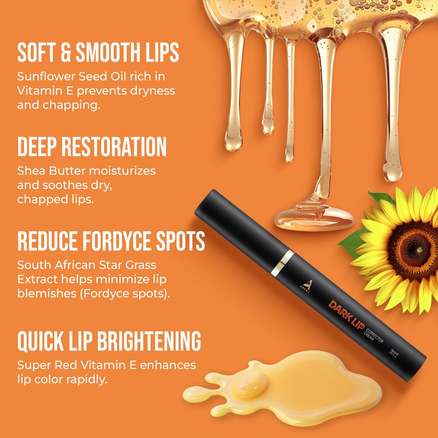 ABERA Dark Lips Corrector Cream - Hydrating Lip Balm & Brightening Lip Scrub